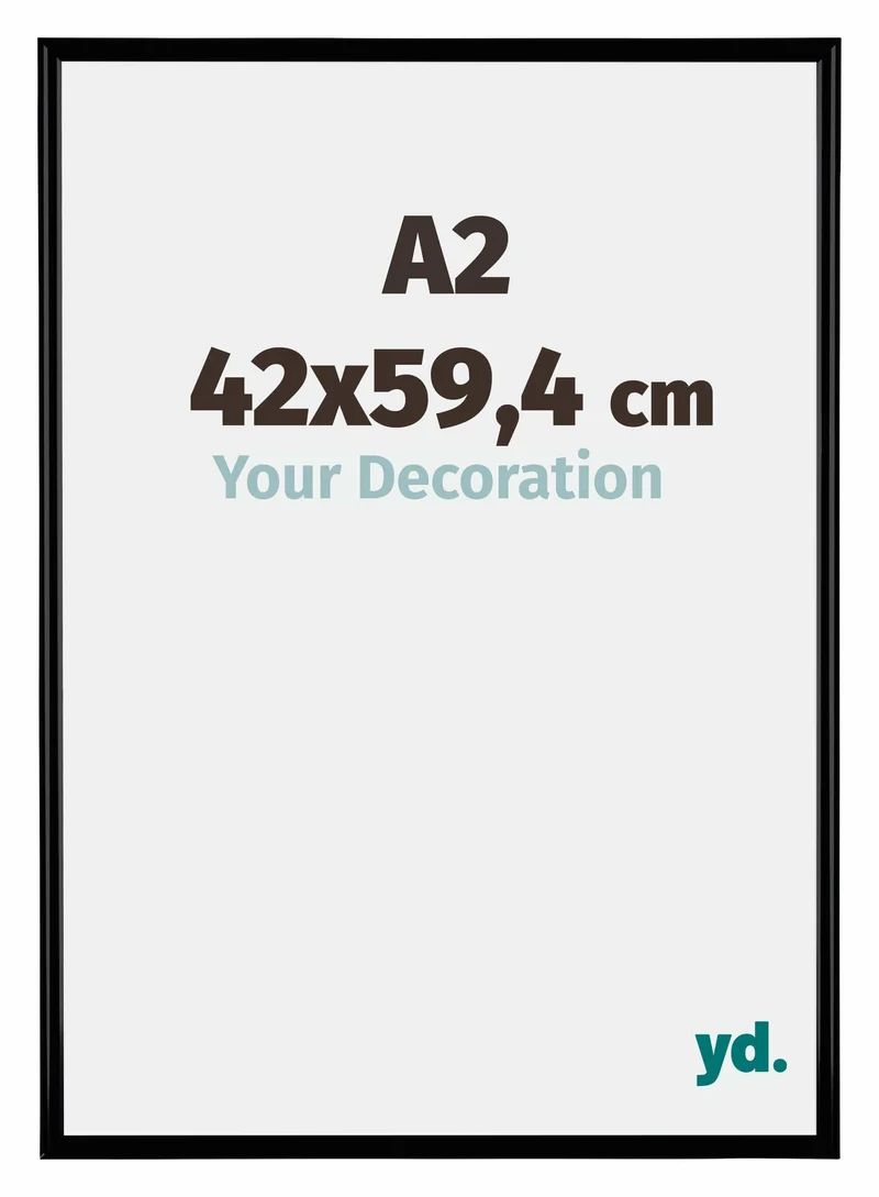 Bilderrahmen A2 - 42x59,4 cm - DIN A2 Schwarz Matt - Kunststoff - Bordeaux