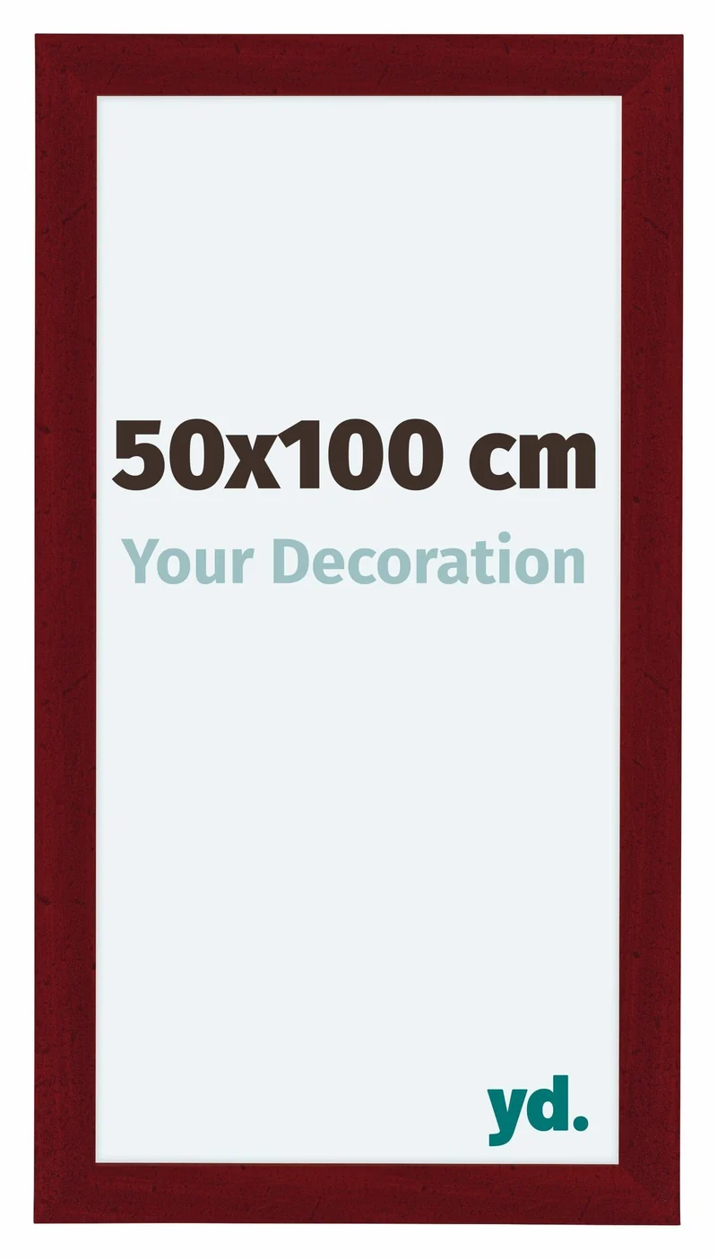 Bilderrahmen 50x100 cm - Weinrot Gewischt - MDF - Como
