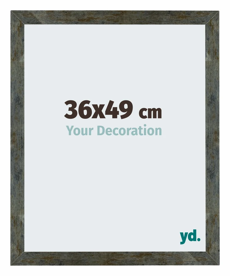 Bilderrahmen 36x49 cm - Blau Gold Meliert - MDF - Mura