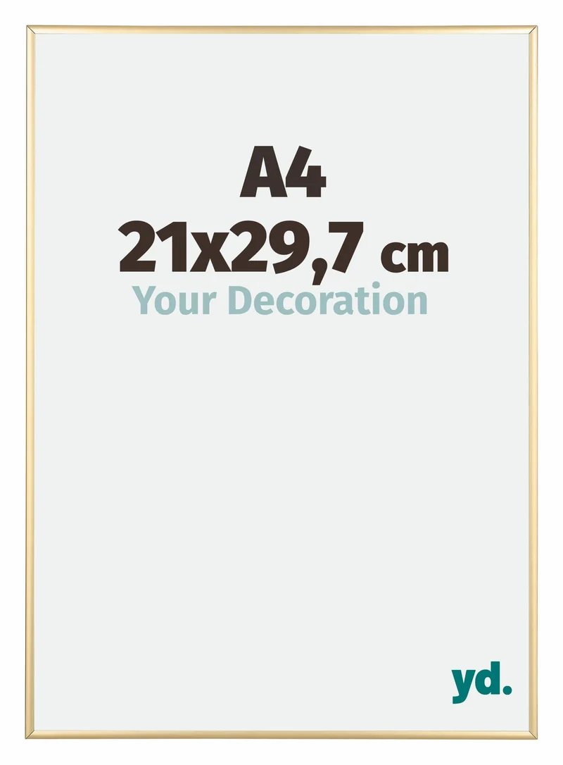 Bilderrahmen A4 - 21x29,7 cm - DIN A4 Gold - Aluminium - Kent