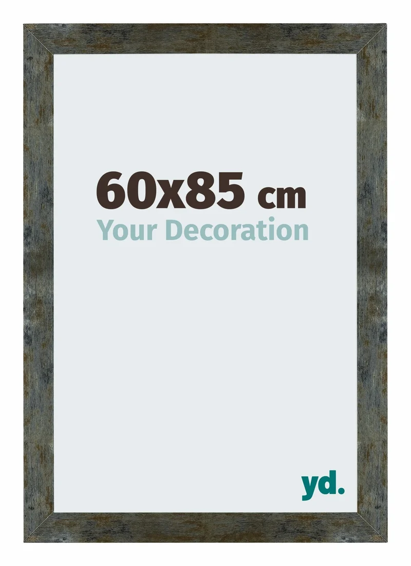Bilderrahmen 60x85 cm - Blau Gold Meliert - MDF - Mura