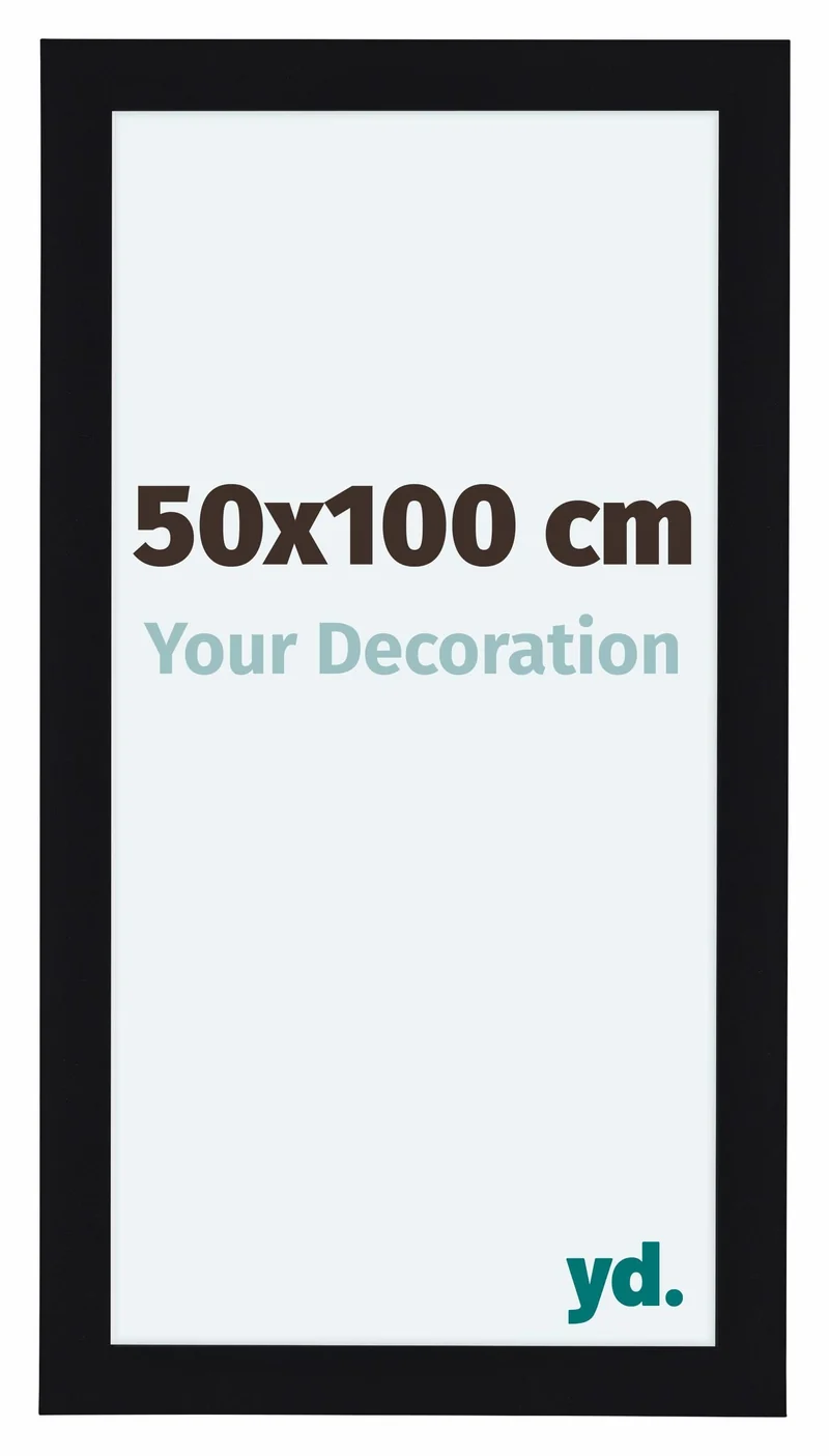 Bilderrahmen 50x100 cm - Schwarz Hochglanz - MDF - Como