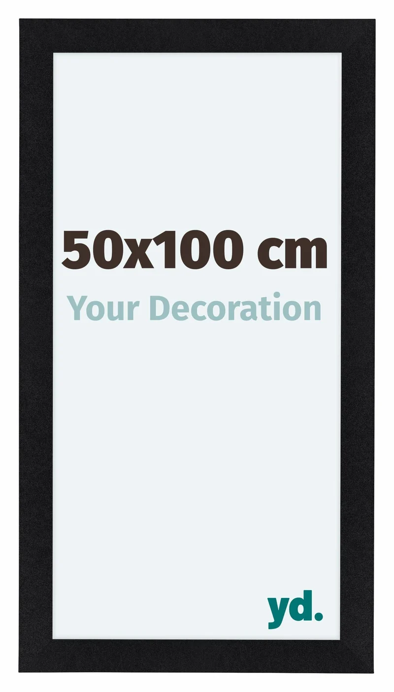 Bilderrahmen 50x100 cm - Schwarz Matt - MDF - Como