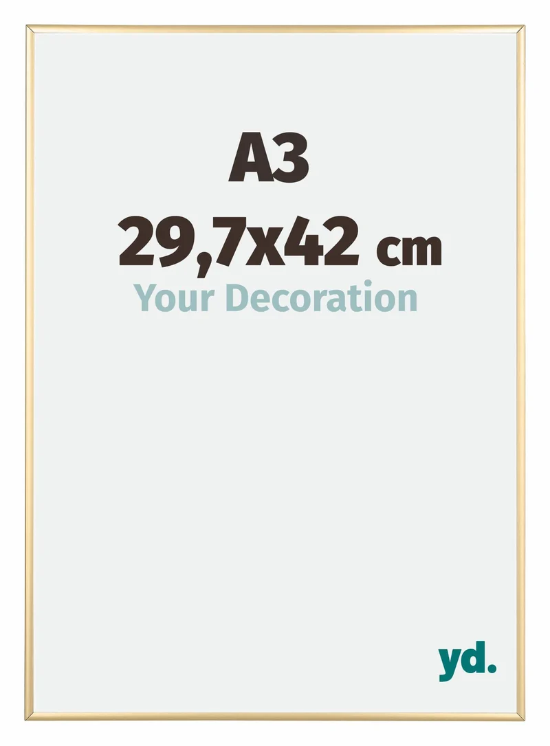 Bilderrahmen A3 - 29,7x42 cm - DIN A3 Gold - Aluminium - Kent