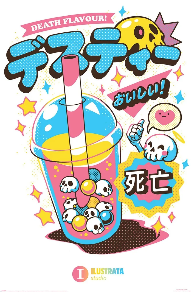 Poster Ilustrata - Death Bubble Tea 61x91,5cm