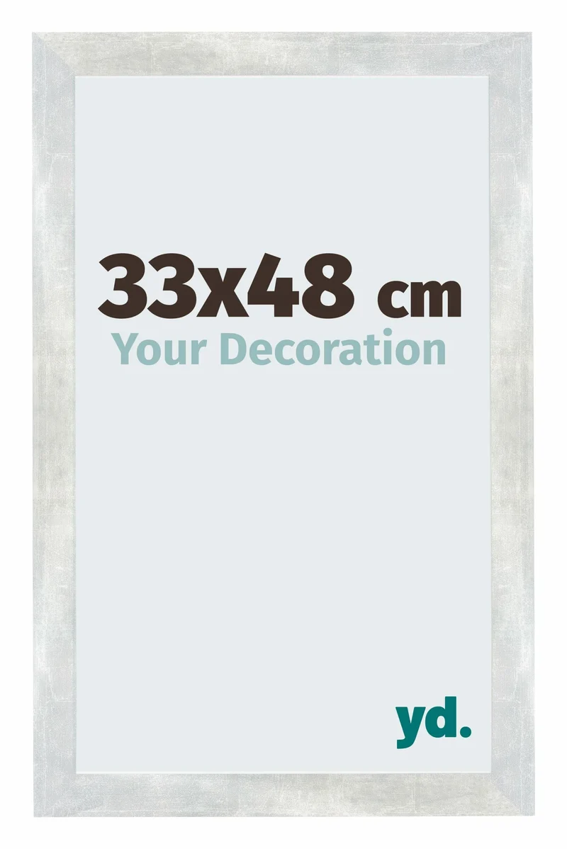Bilderrahmen 33x48 cm - Silberglanz Vintage - MDF - Mura