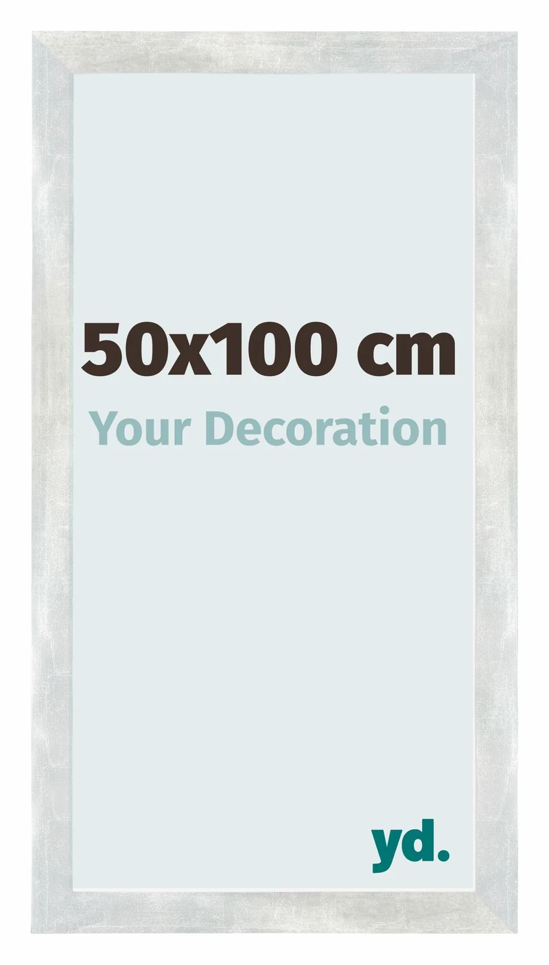 Bilderrahmen 50x100 cm - Silberglanz Vintage - MDF - Mura