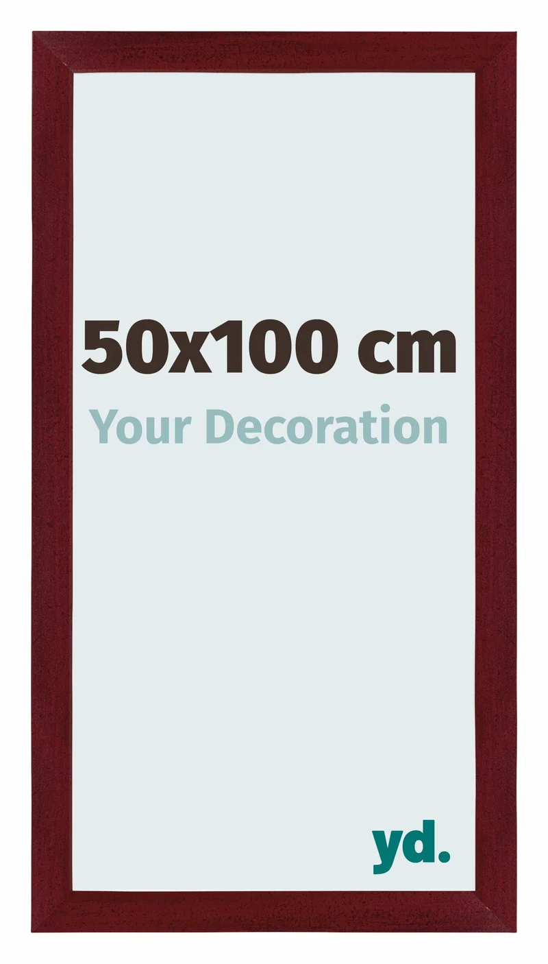 Bilderrahmen 50x100 cm - Weinrot Gewischt - MDF - Mura