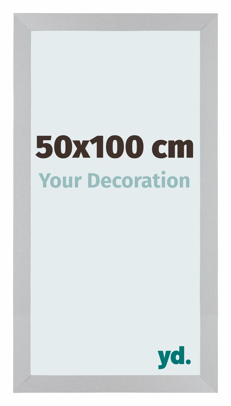 Bilderrahmen 50x100 cm - Silber Matt - MDF - Mura