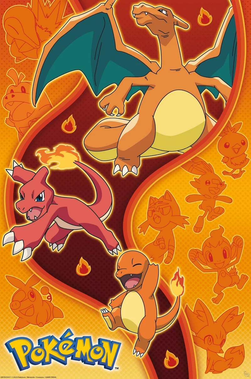 Poster Pokémon - Fire Type 61x91,5cm