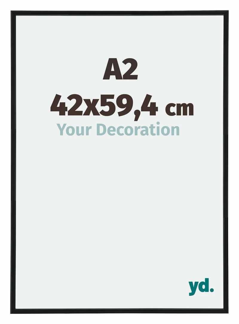 Bilderrahmen A2 - 42x59,4 cm - DIN A2 Schwarz Matt - Kunststoff - Annecy