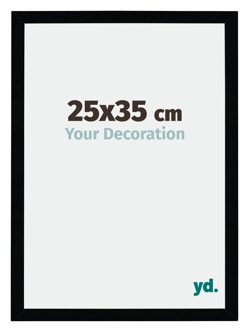 Bilderrahmen 25x35 cm - Schwarz Hochglanz - MDF - Mura