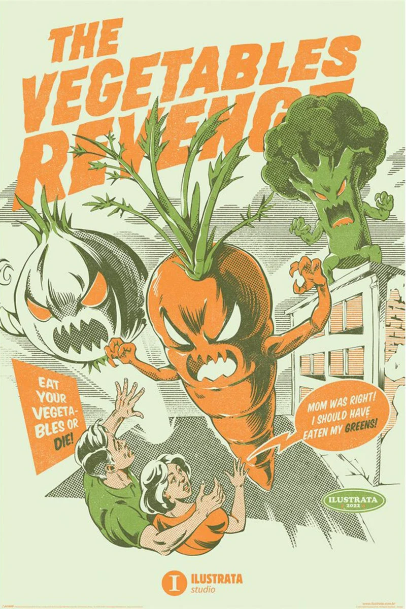 Poster Illustrata The Vegetables Revenge 61x91,5cm