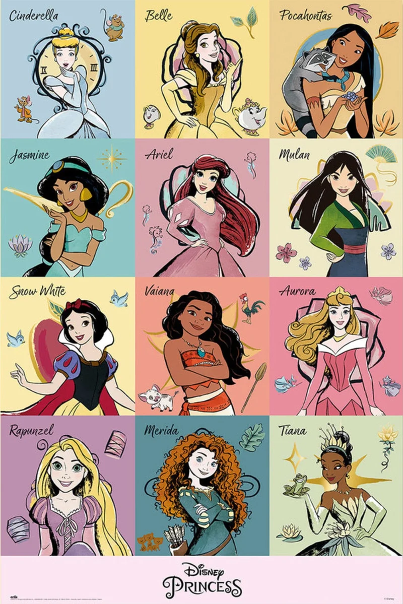 Poster Disney - Princess Brush Strokes 61x91,5cm