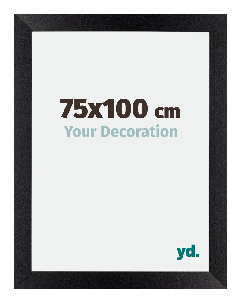 Bilderrahmen 75x100 cm - Schwarz Matt - MDF - Mura
