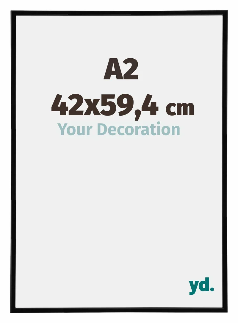 Bilderrahmen A2 - 42x59,4 cm - DIN A2 Schwarz Hochglanz - Kunststoff - Annecy