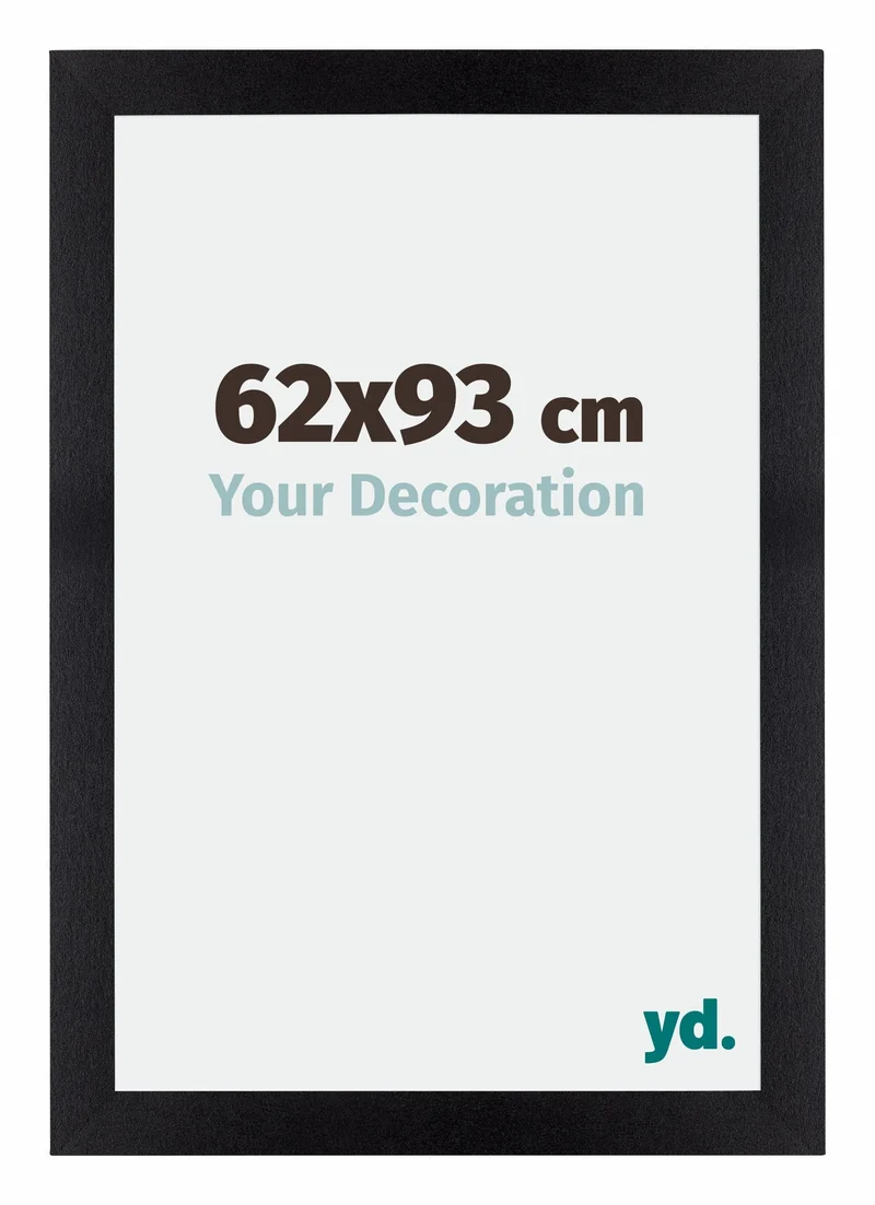 Bilderrahmen 62x93 cm - Schwarz Matt - MDF - Mura