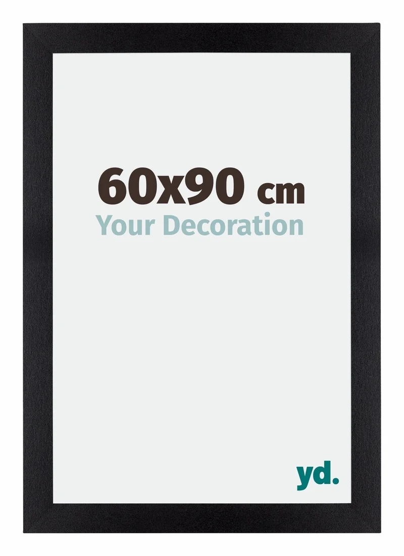 Bilderrahmen 60x90 cm - Schwarz Matt - MDF - Mura