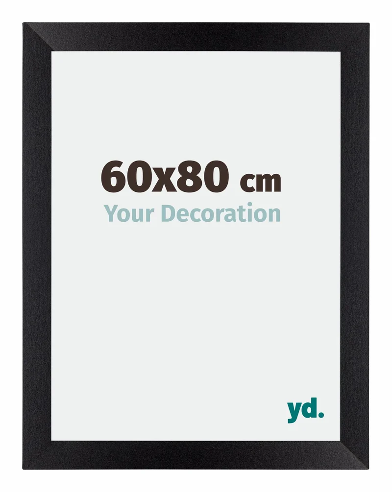 Bilderrahmen 60x80 cm - Schwarz Matt - MDF - Mura