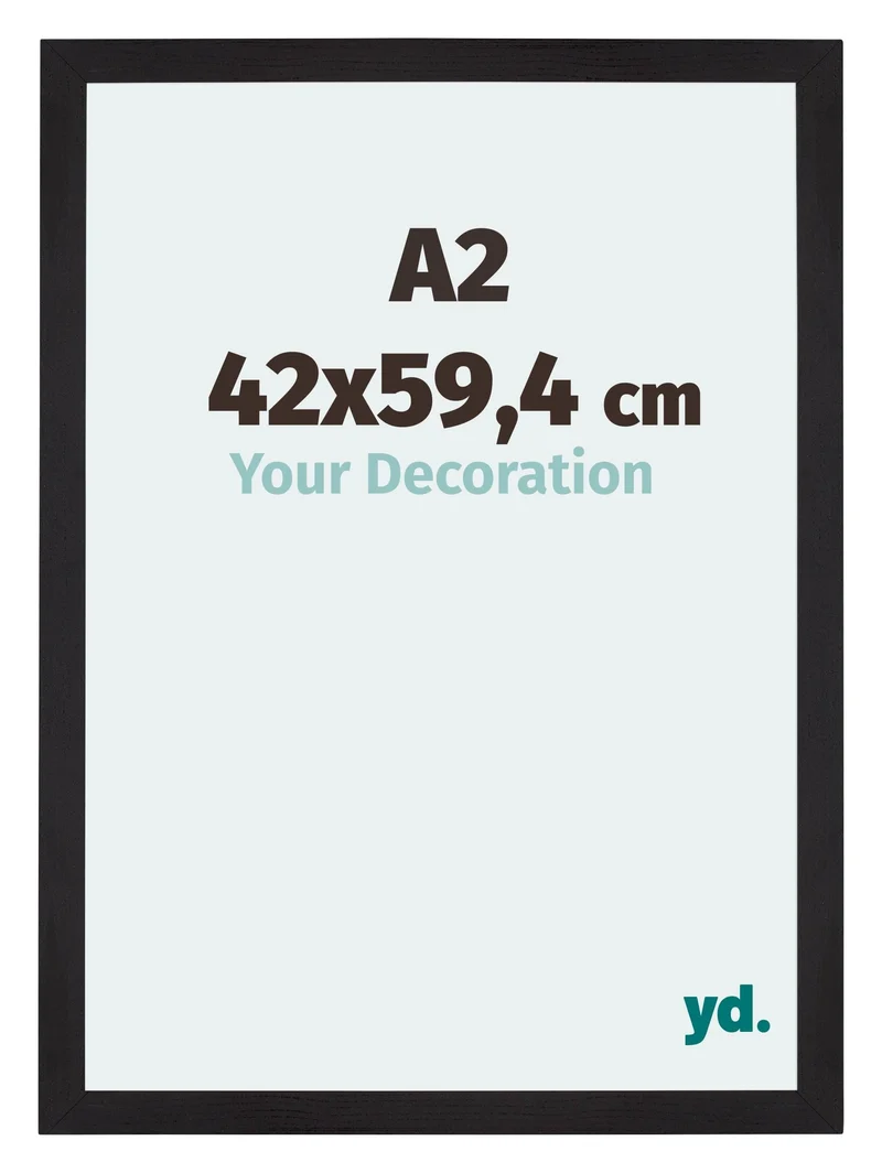 Bilderrahmen A2 - 42x59,4 cm - Schwarz Gemasert - MDF - Mura