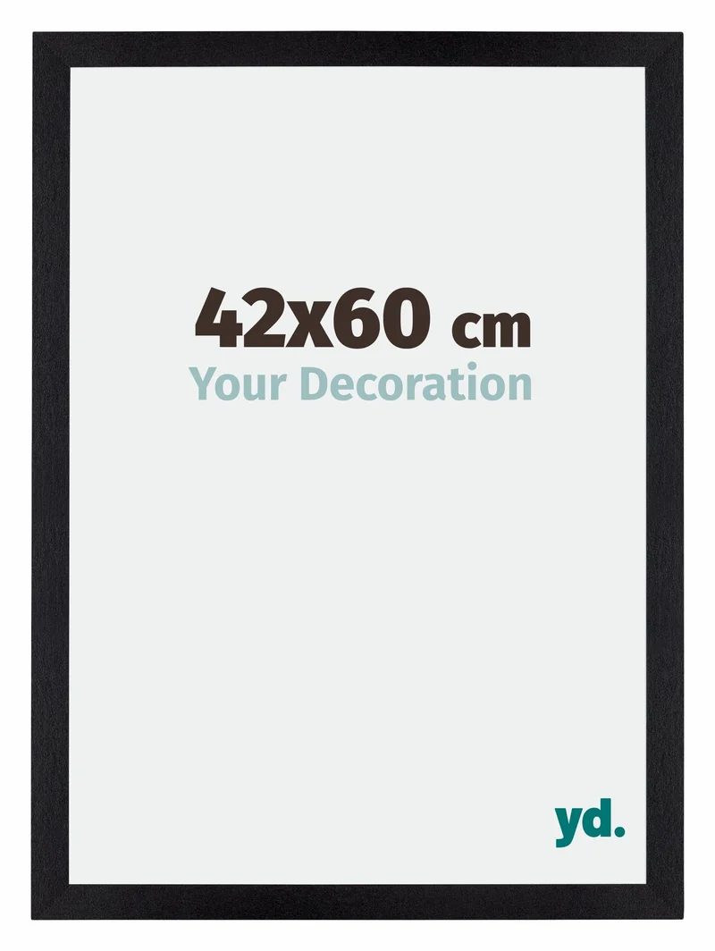 Bilderrahmen 42x60 cm - Schwarz Matt - MDF - Mura