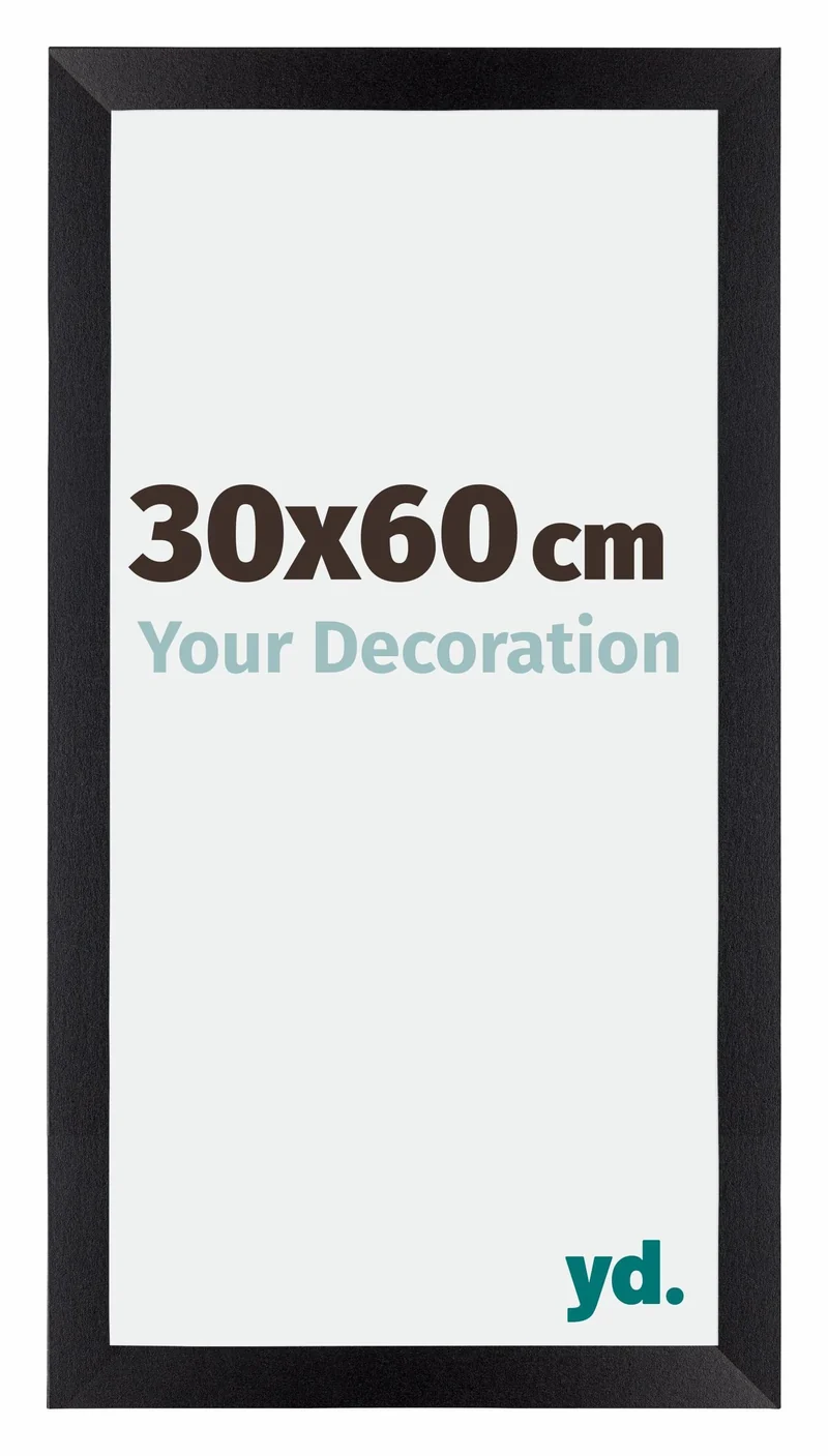 Bilderrahmen 30x60 cm - Schwarz Matt - MDF - Mura