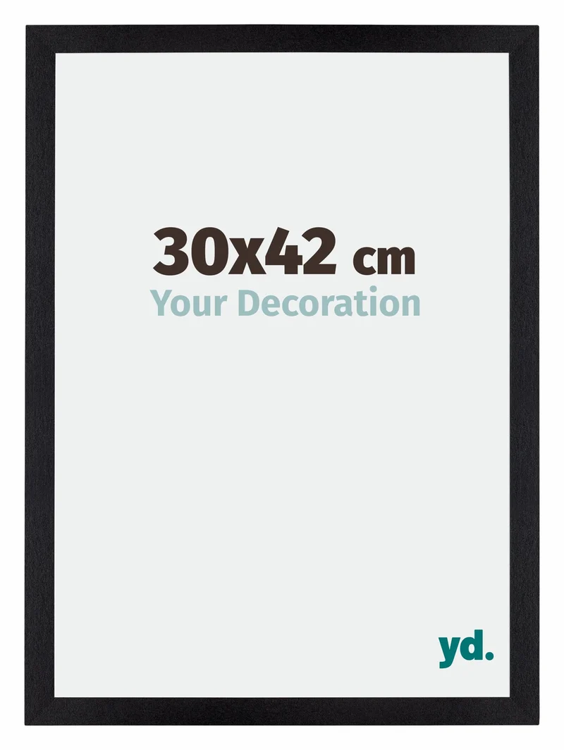 Bilderrahmen 30x42 cm - Schwarz Matt - MDF - Mura