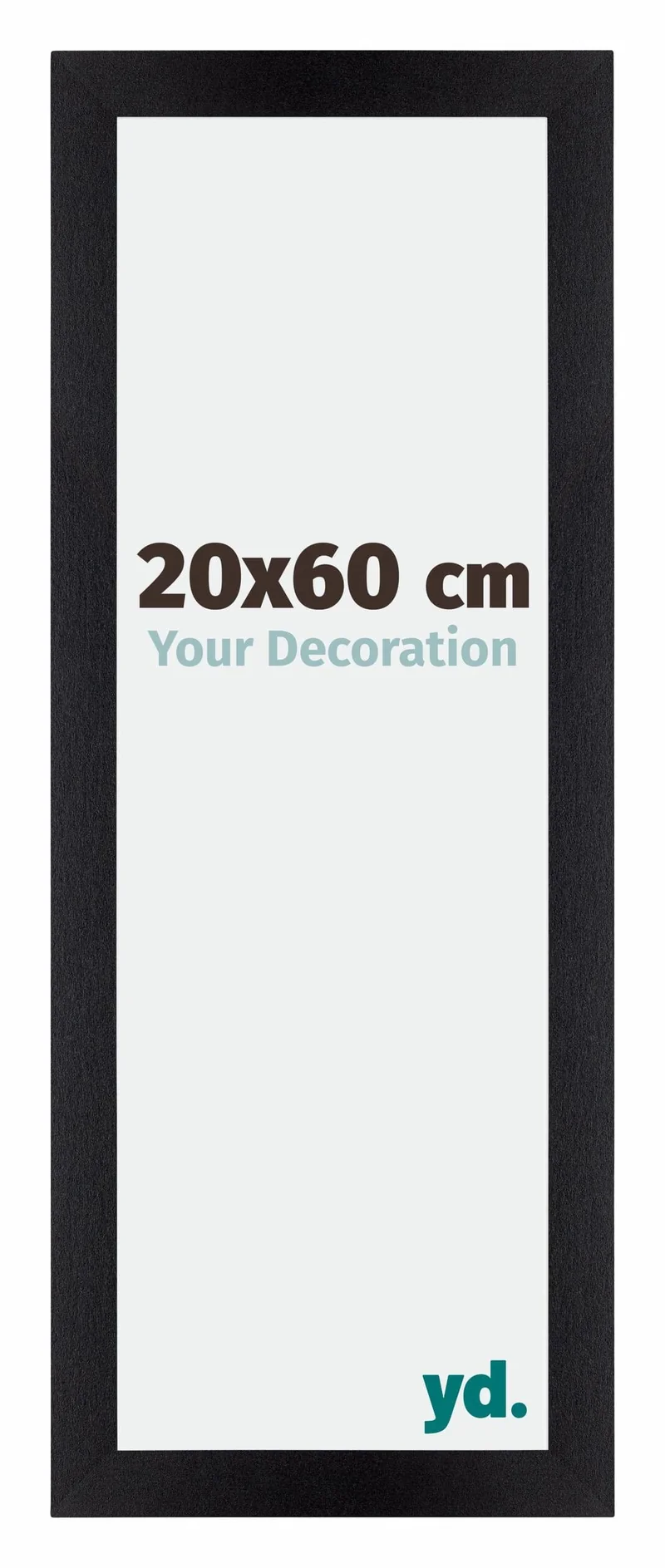 Bilderrahmen 20x60 cm - Schwarz Matt - MDF - Mura