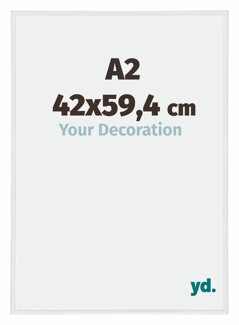 Bilderrahmen A2 - 42x59,4 cm - DIN A2 Weiss Hochglanz - Kunststoff - Annecy