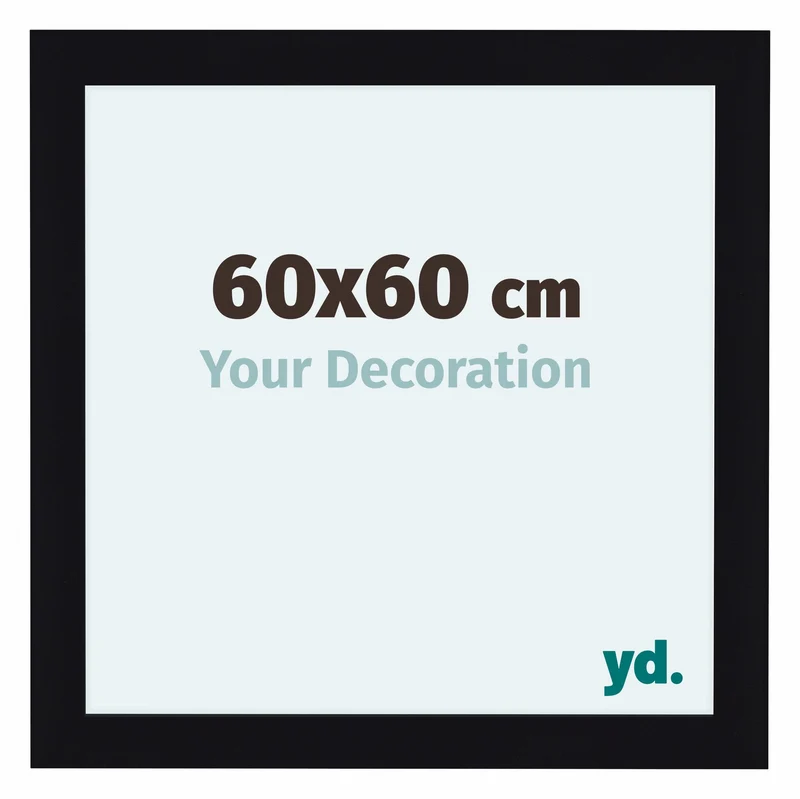 Bilderrahmen 60x60 cm - Schwarz Hochglanz - MDF - Como