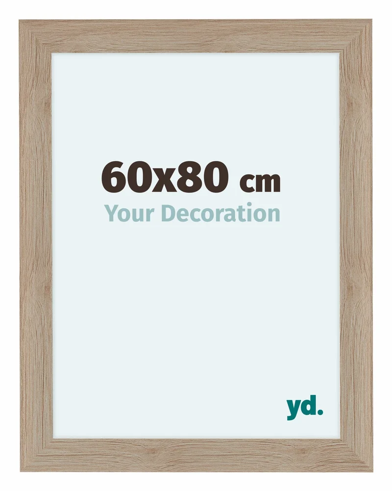 Bilderrahmen 60x80 cm - Eiche Hell - MDF - Como