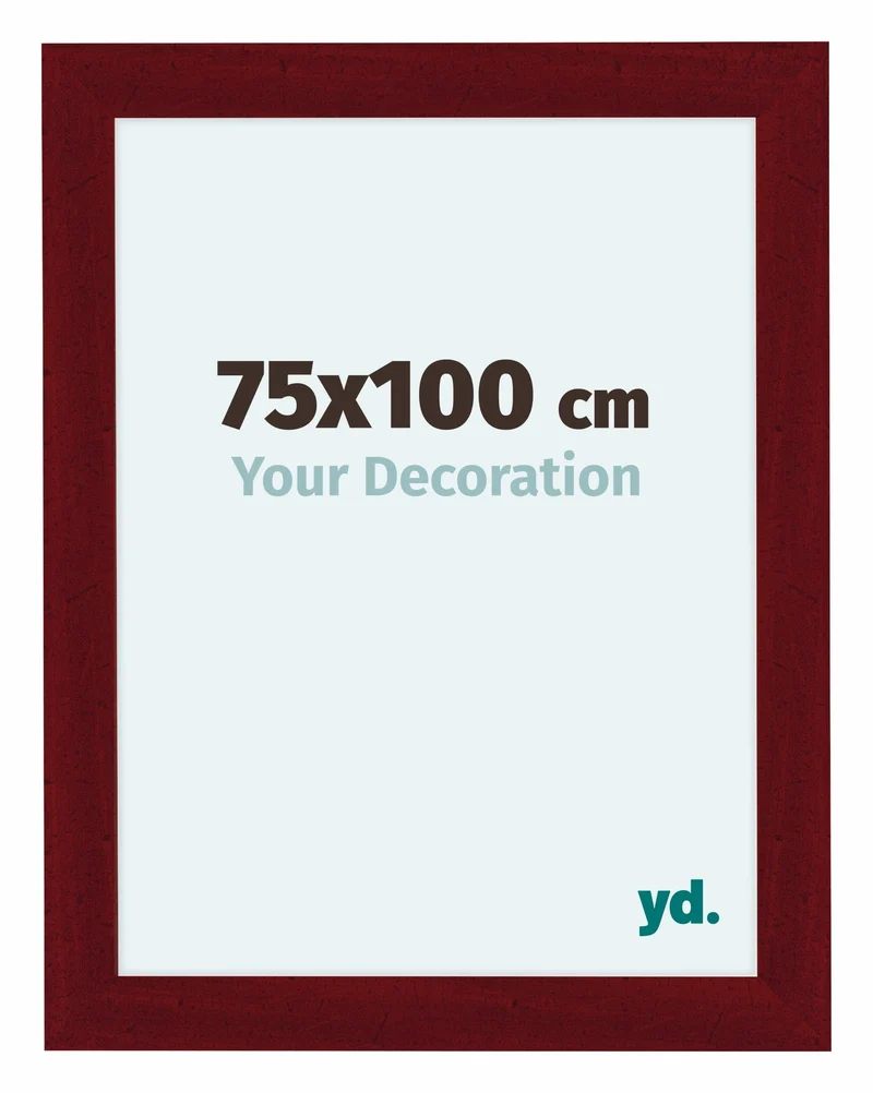 Bilderrahmen 75x100 cm - Weinrot Gewischt - MDF - Como