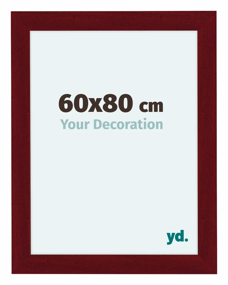 Bilderrahmen 60x80 cm - Weinrot Gewischt - MDF - Como