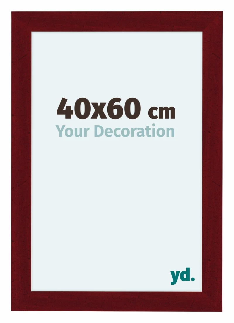 Bilderrahmen 40x60 cm - Weinrot Gewischt - MDF - Como