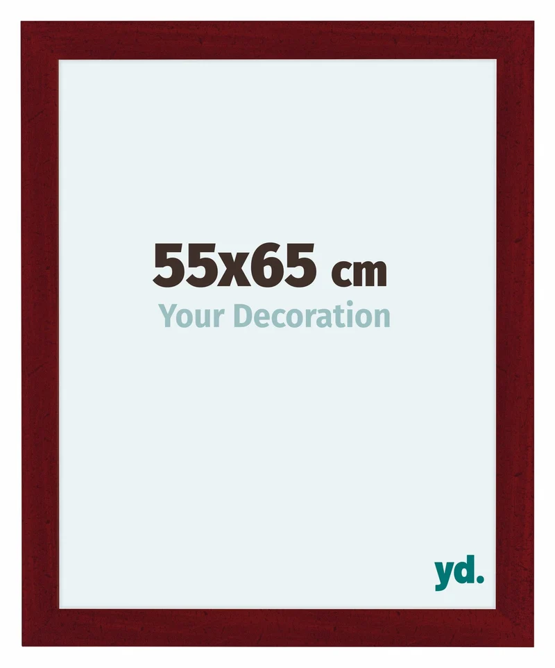 Bilderrahmen 55x65 cm - Weinrot Gewischt - MDF - Como