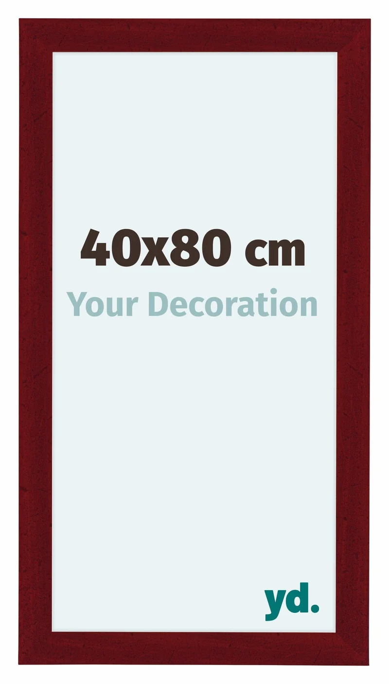 Bilderrahmen 40x80 cm - Weinrot Gewischt - MDF - Como