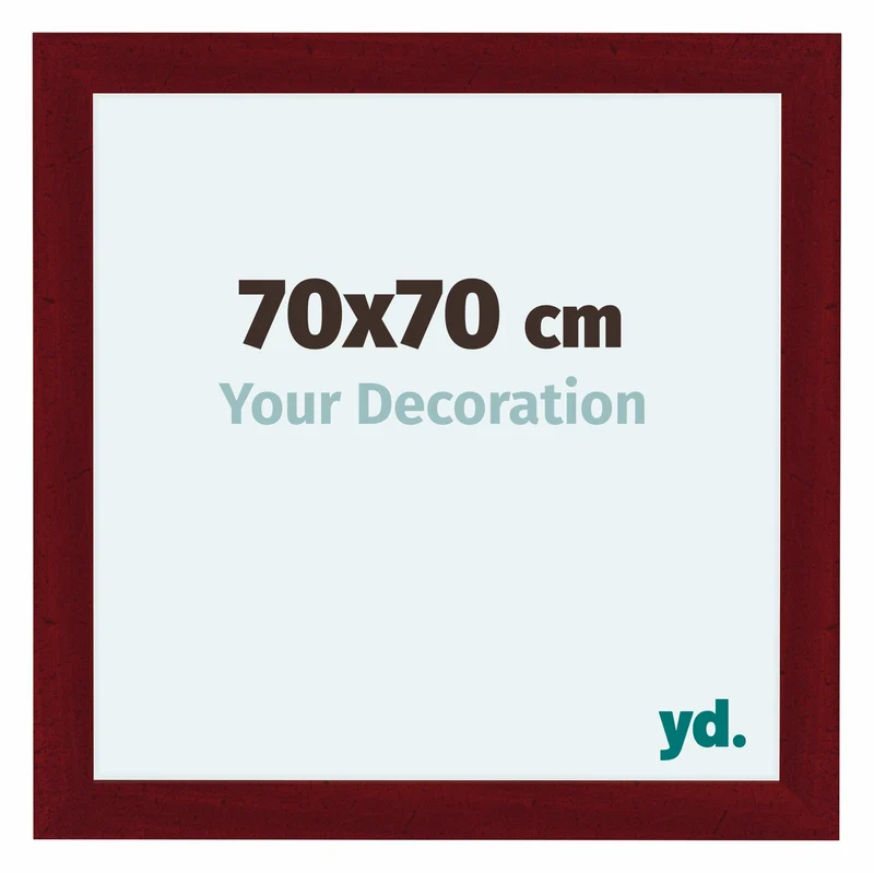 Bilderrahmen 70x70 cm - Weinrot Gewischt - MDF - Como