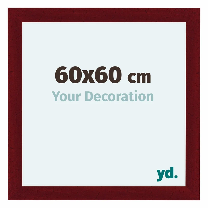 Bilderrahmen 60x60 cm - Weinrot Gewischt - MDF - Como