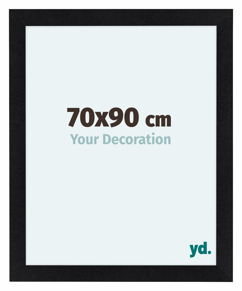 Bilderrahmen 70x90 cm - Schwarz Matt - MDF - Como