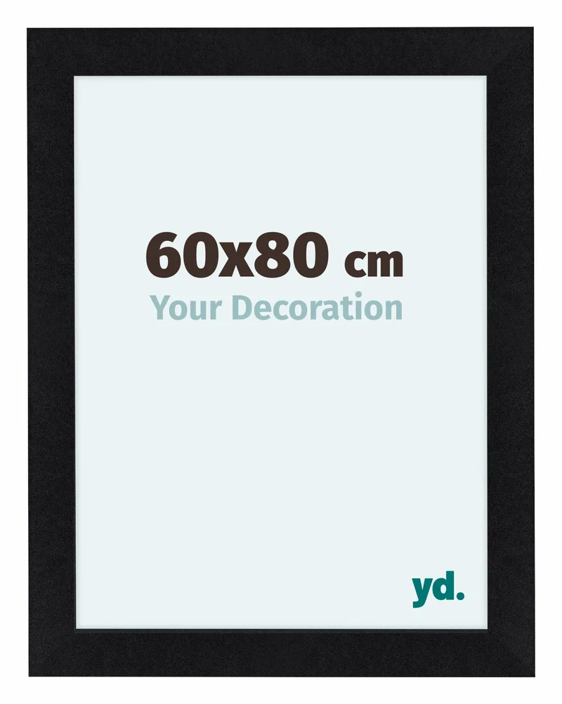 Bilderrahmen 60x80 cm - Schwarz Matt - MDF - Como