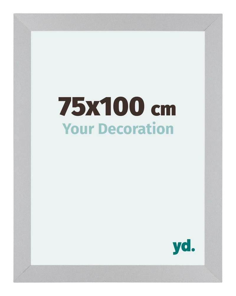Bilderrahmen 75x100 cm - Silber Matt - MDF - Mura