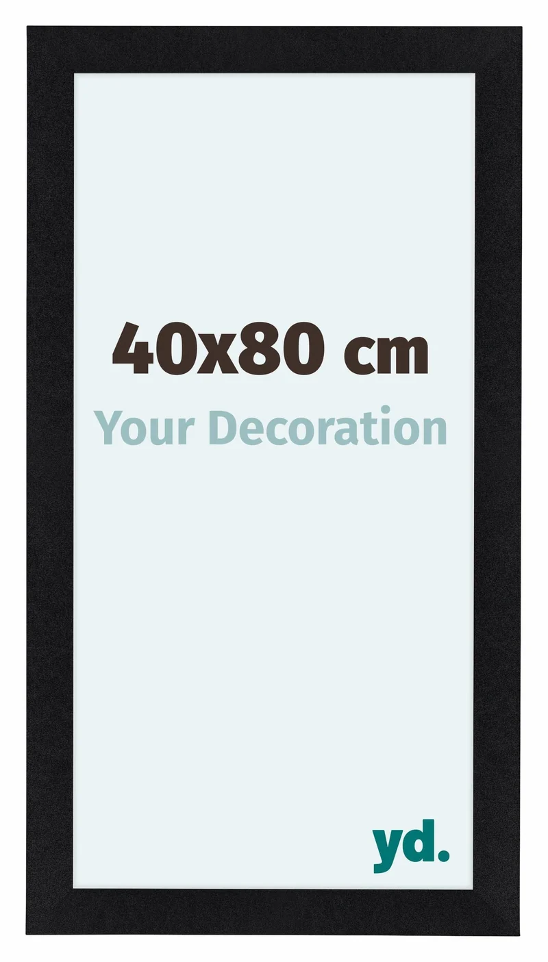 Bilderrahmen 40x80 cm - Schwarz Matt - MDF - Como