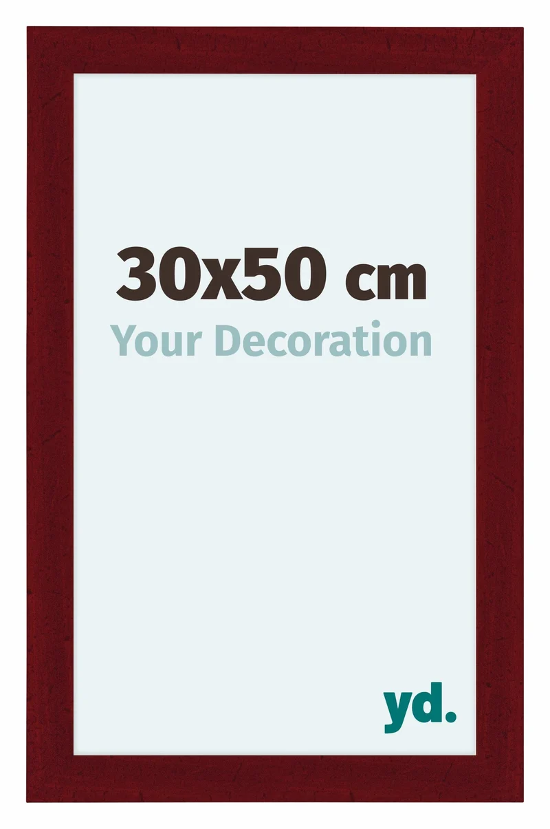 Bilderrahmen 30x50 cm - Weinrot Gewischt - MDF - Como