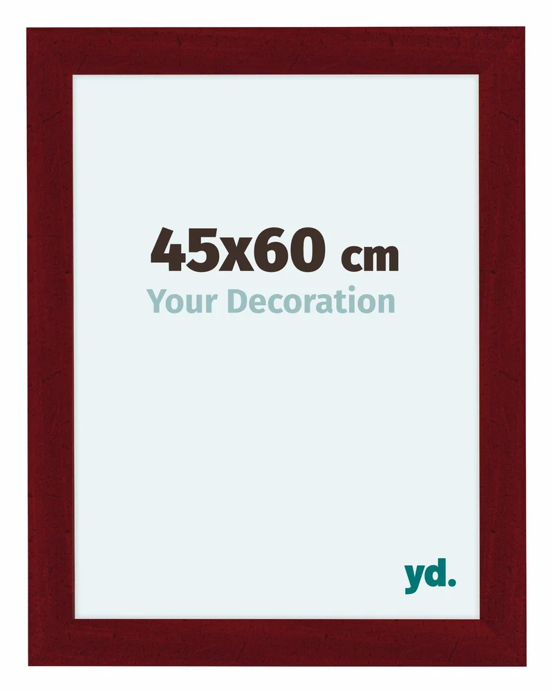 Bilderrahmen 45x60 cm - Weinrot Gewischt - MDF - Como