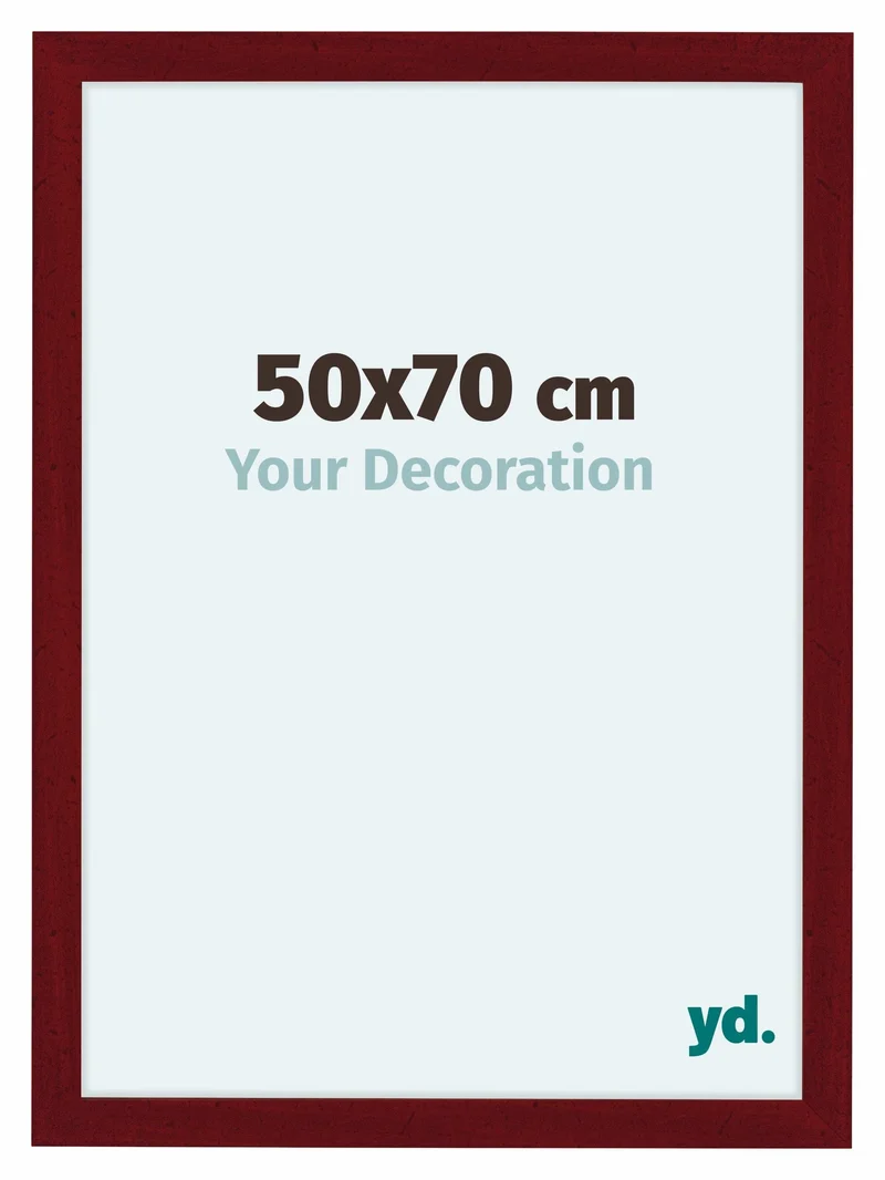 Bilderrahmen 50x70 cm - Weinrot Gewischt - MDF - Como