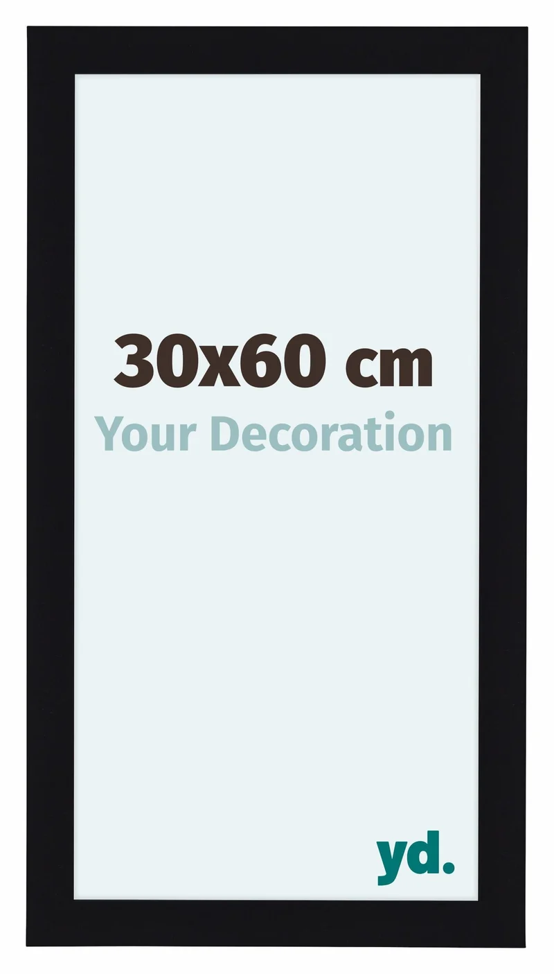 Bilderrahmen 30x60 cm - Schwarz Hochglanz - MDF - Como