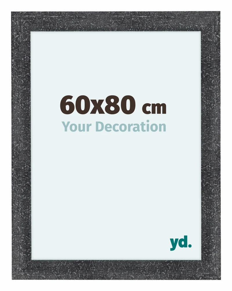 Bilderrahmen 60x80 cm - Grau Gewischt - MDF - Como