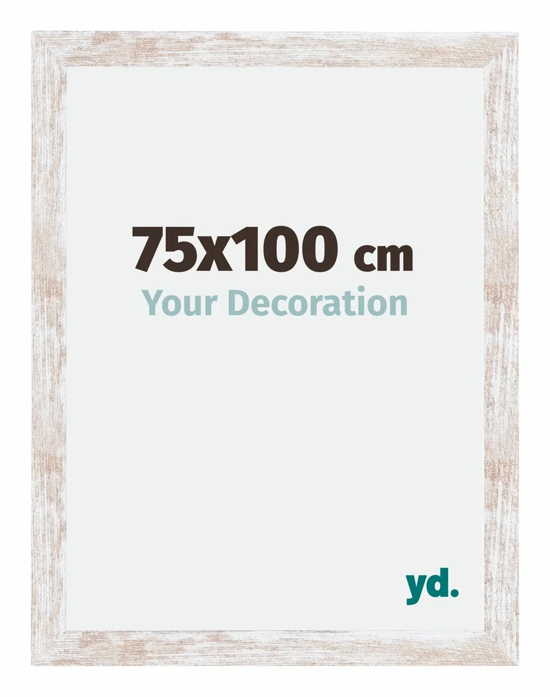 Bilderrahmen 75x100 cm - White Wash - MDF - Catania