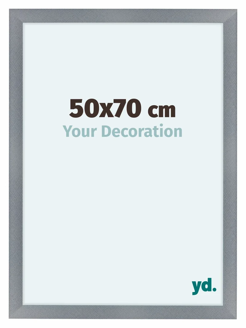 Bilderrahmen 50x70 cm - Aluminium - Gebürstet - MDF - Como