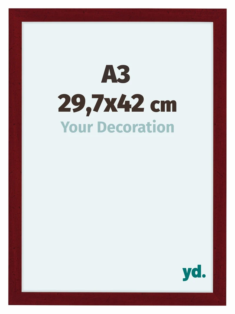 Bilderrahmen A3 - 29,7x42 cm - Weinrot Gewischt - MDF - Como